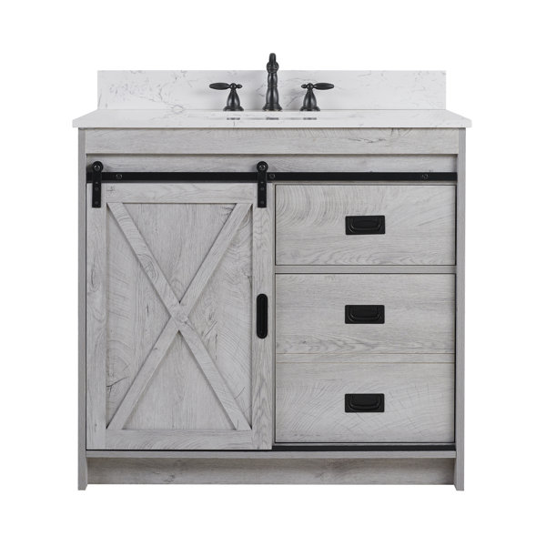 Sand & Stable Jillian 36'' Single Bathroom Vanity with Engineered Stone